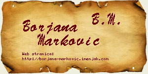 Borjana Marković vizit kartica